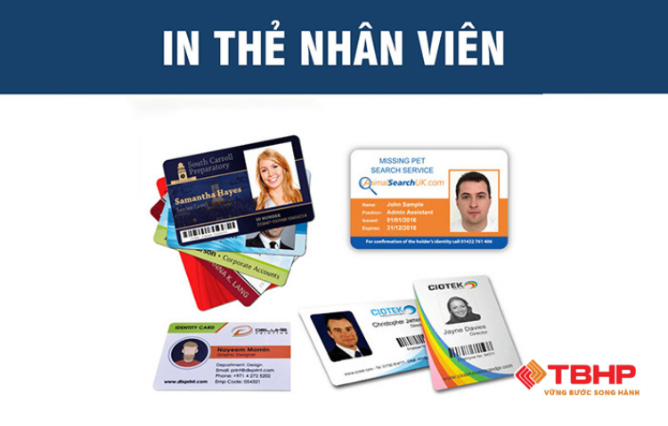 Thẻ nhân viên được in trên thẻ nhựa theo yêu cầu của công ty