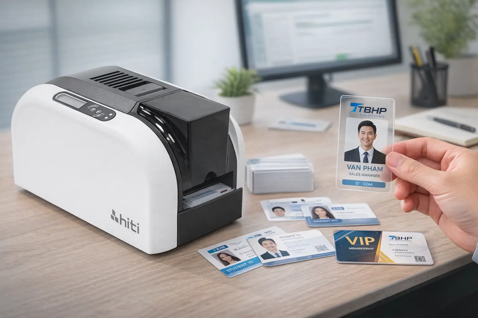 3. HiTi CS270e – Máy in thẻ nhân viên linh hoạt, tối ưu chi phí 1 máy in thẻ Hiti phân phối chính hãng bởi TBHP