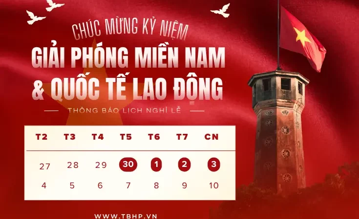 TBHP THÔNG BÁO LỊCH NGHỈ LỄ 30/4 – 1/5
